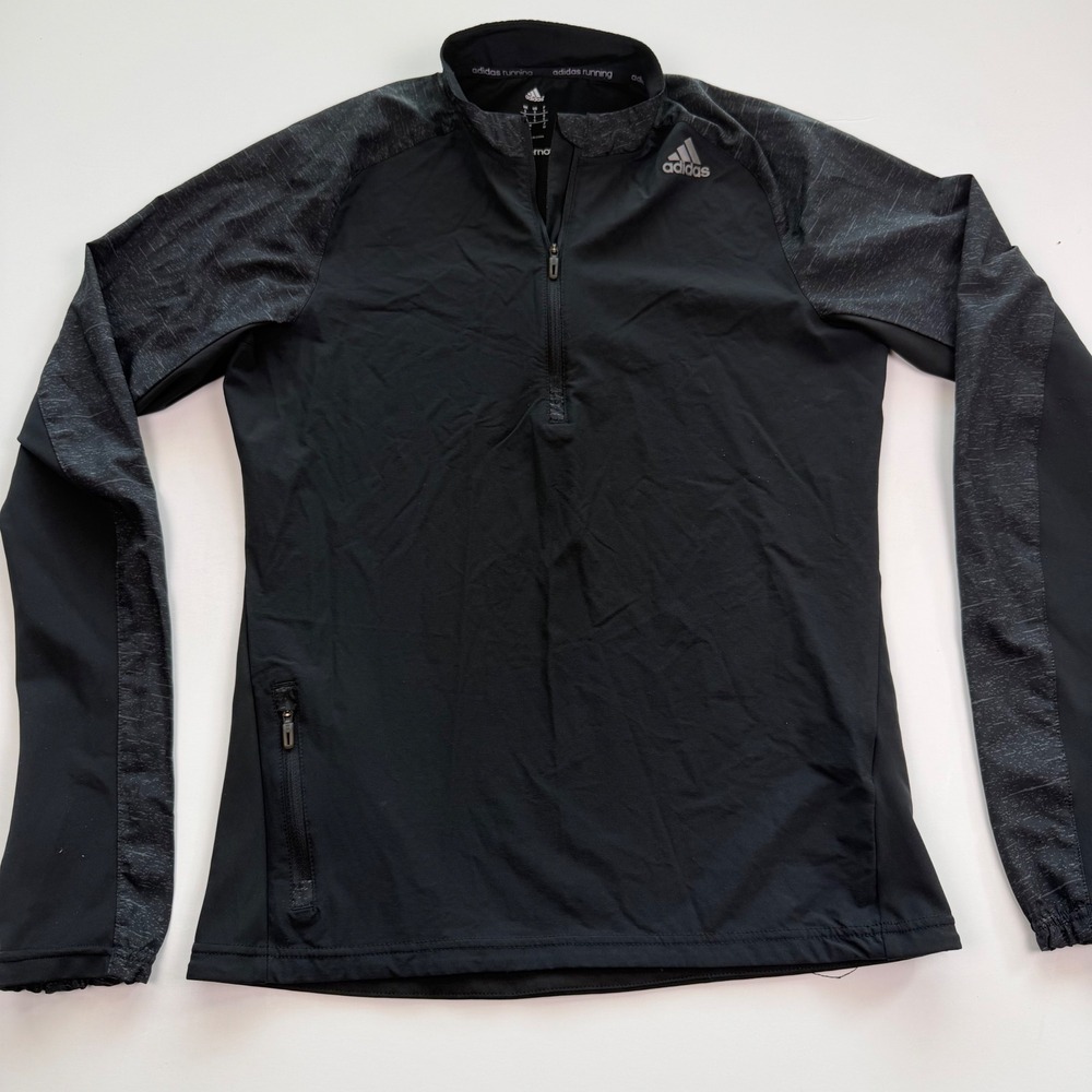 Adidas Supernova Womens Black Grey Quarter Zip Running Pullover Jacket Small